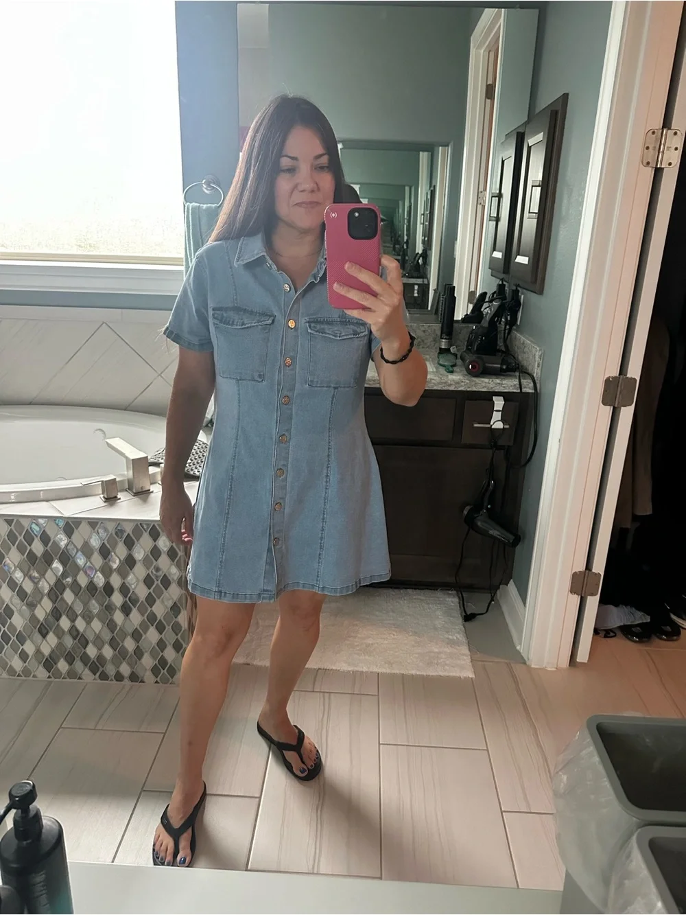Structured super cute & stretchy denim dress